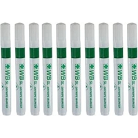 Whiteboard Drywipe Bullet Green Markers Box of 10