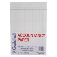 Guildhall Account Paper 298X20 3Mm 16 Cash Column 24 Sheets 3