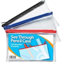 Pencil Case with Zipper Clear Durable Size 6"