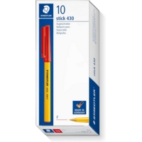 Staedtler Stick Ballpen Fine Red Ink Box of 10
