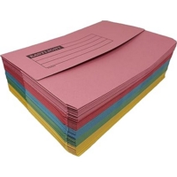 Assorted Coloured Document 250gsm Manilla Wallets Pk 50