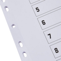 A4 White 1-10 Index Multi-Punched A4 Dividers