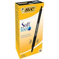 Bic Soft Feel Retractable Ballpoint Pen Black Box of 12