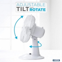 12" Desk Oscillating 3 Speed Desk Fan White