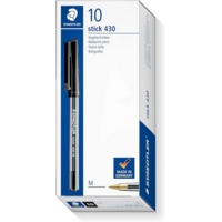 Staedtler Stick Ballpen Medium Black Box of 10
