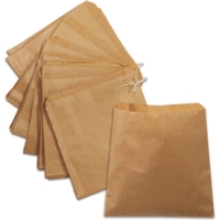 Strung Kraft Paper Bags 6 x 6"  150 x150mm  Pack 1,000