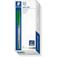 Staedtler Stick Ballpen Medium Green Box of 10