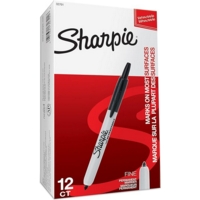 Sharpie Retractable Permanent Black Fine Markers Box of 12