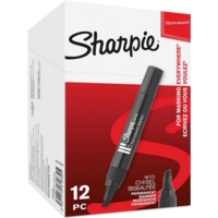 Sharpie W10 Permanent Black Chisel Tip Markers Box of 12