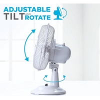 9" Desk Oscillating 2 Speed Desk Fan White