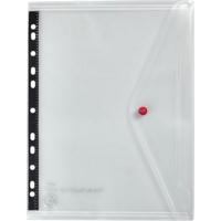 A4 Ringbinder Press Stud Popper Wallet Clear Pack of 5