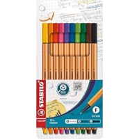 Stabilo Point 88 Coloured Fineliner Pens Pack of 10