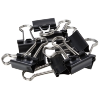 Foldback Binder Clips 19mm Black Box of 10