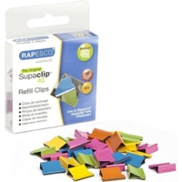 Rapesco 40 Supaclip Assorted Colour Refill Clips Pack of 50