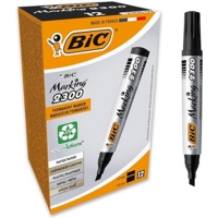 Bic 2300 Permanent Chisel Markers Black Box of 12