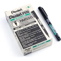 Pentel NMS50-A Fine Line Black Markers Box of 12