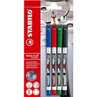 Stabilo Write-4-All Fine Assorted Markers Pack of 4