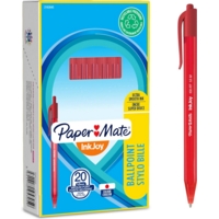 Inkjoy 100 Retractable Medium Ballpoint Pens Red Box of 20