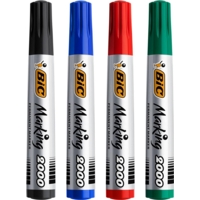 Bic 2000 Permanent Marker Bullet  Pack 4 Assorted