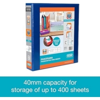 Elba Panorama A4 4-Ring 40mm Binder Blue SINGLE