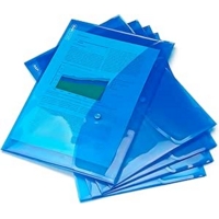 A4+ Rapesco Popper Wallets Blue Pack of 5