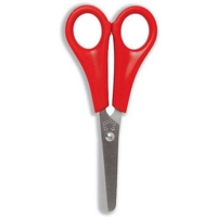 Round End 5" Plastic Handle Red Safety Scissors