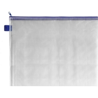 A3 Mesh Assorted Colour Zips Transparent SINGLE BAG