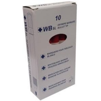 Whiteboard Drywipe Bullet Red Markers Box of 10