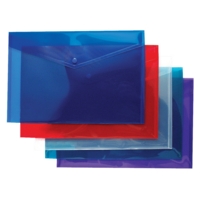 A5 Stud Popper Assorted Colour Wallets Pack of 5