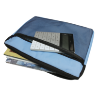 A4 Canvas Zip with Mesh Pocket Blue SINGLE BAG