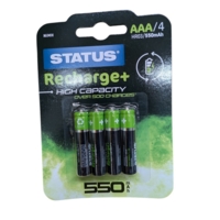 Status Ultra Rechargeable AAA Batteries Pack of 4