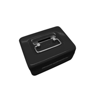 4" Steel Coin Slot Cash Box Black