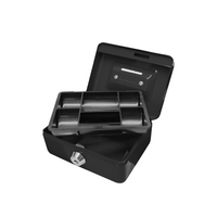 4" Steel Coin Slot Cash Box Black