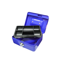 4" Steel Coin Slot Cash Box Blue