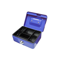 4" Steel Coin Slot Cash Box Blue