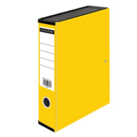 A4 Foolscap 65mm Clip Closure Box File Yellow SINGLE
