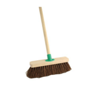 Bassine 12" Stiff Broom Wooden Handle