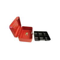 6" Steel Cash Box Red