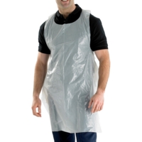 Disposable Polythene Aprons, Flat Pack, Bx 1K, White 62742B Disposable Polythene Aprons, Flat Pack, Bx 1K, White 62742B