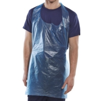 Disposable Polythene Aprons, Flat Pack, Box 1,000, Blue