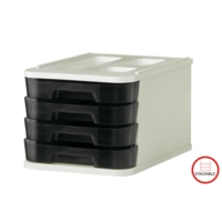 Four Drawer Desk Unit White and Black Four Drawer Desk Unit White and Black