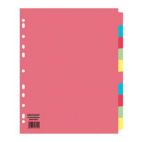A4 Extra Wide 10-Part File Dividers Assorted Colours