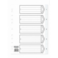 A4 White Index PVC 1-5 Tab File Dividers