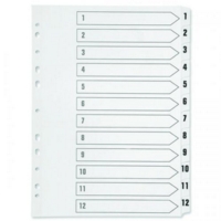 A4 White PVC Index 1-12