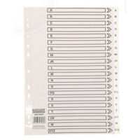 A4 White Index PVC A-Z Part File Dividers