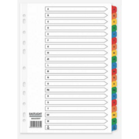 A4 White Index Multi-Coloured A-Z Tabs File Dividers