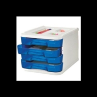 Four Drawer Desk Unit White and Blue Four Drawer Desk Unit White and Blue