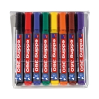 Edding 360 Drywipe Assorted Coloured Markers Pack of 8