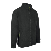 Fleece Jacket Zip Front Black Medium