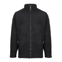 Fleece Jacket Zip Front Black Medium